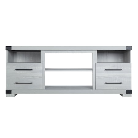 Manhattan Comfort Richmond 60" TV Stand with 2 Drawers and 4 Shelves in Grey TVFP1-GY